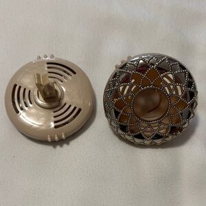 Bath & Body Works set of 2 Silver and Tan Decorative Plug-In for car